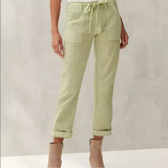NWT Lucky Brand Mid Rise Utility Straight Leg Green Pants Size 12 Size 31 - Picture 2 of 13